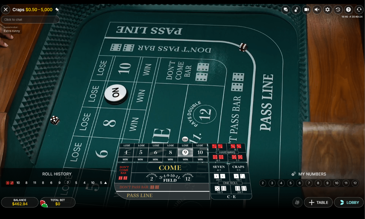 Live Dealer Craps