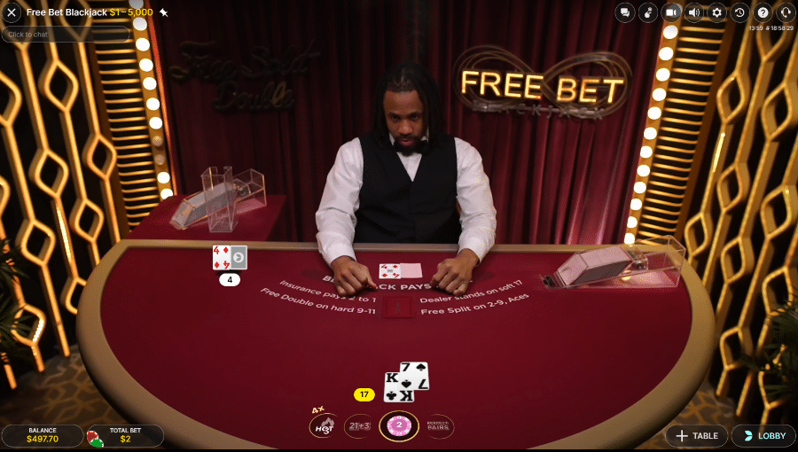free bet blackjack