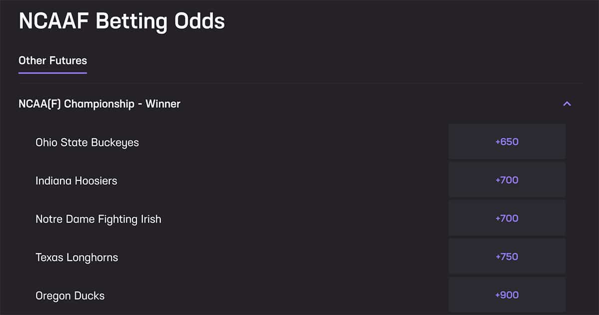 hard rock bet ncaaf odds